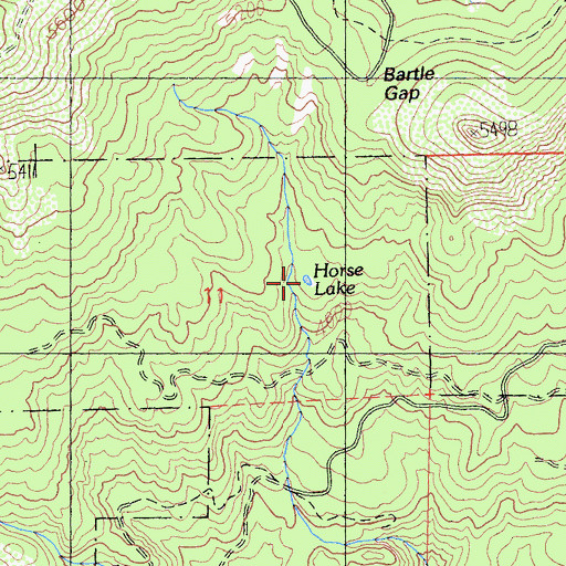 Topographic Map of Horse Lake, CA