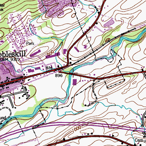 Topographic Map of Cobleskill Creek Bridge, NY