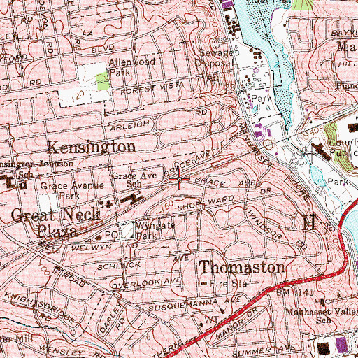Topographic Map of Colonial Road Bridge, NY