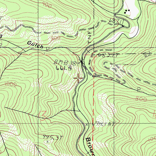 Topographic Map of Horse Mane Creek, CA