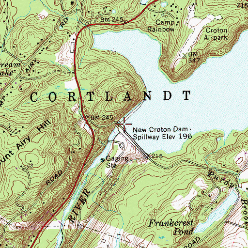 Topographic Map of Croton Dam Road Bridge, NY
