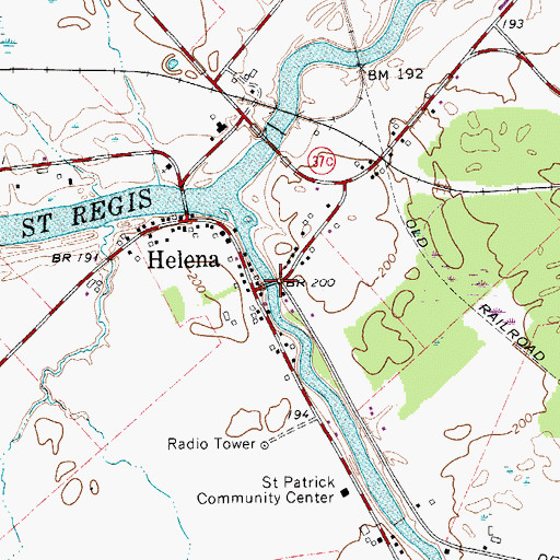 Topographic Map of Deer River Bridge, NY