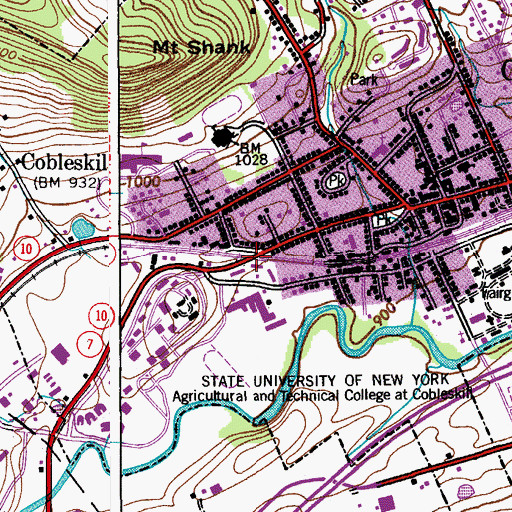 Topographic Map of Delaware and Hudson Railroad Bridge, NY