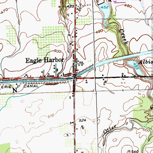 Topographic Map of Eagle Harbor Road Bridge, NY