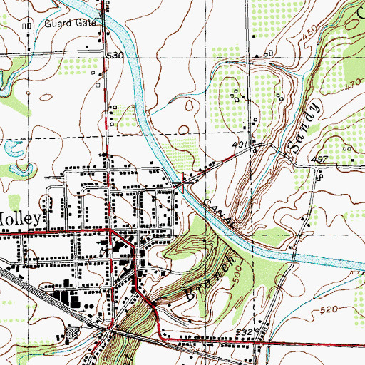 Topographic Map of East Avenue Gulf Road Bridge, NY