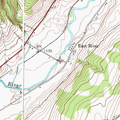 Topographic Map of East Branch Tioughnioga River Bridge, NY