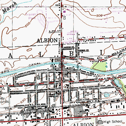 Topographic Map of Erie Canal Bridge, NY