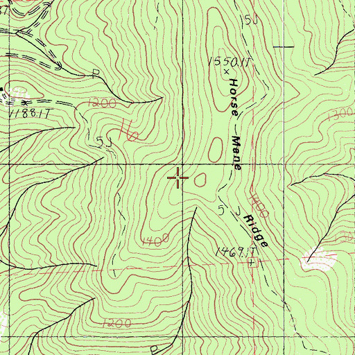 Topographic Map of Horse Mane Ridge, CA