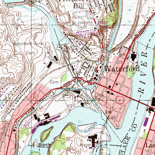 Topographic Map of Erie Canal Bridge, NY