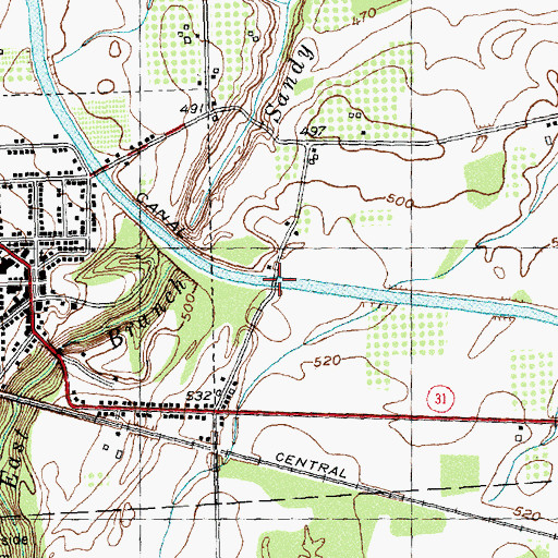 Topographic Map of Erie Canal Bridge, NY