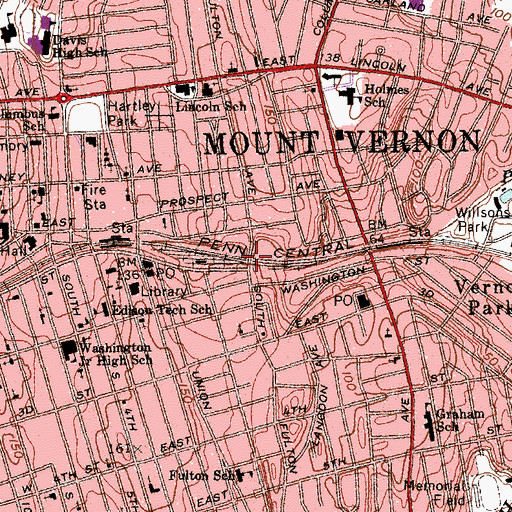 Topographic Map of Fulton Avenue Bridge, NY