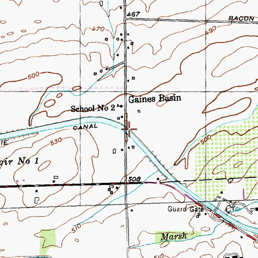 Topographic Map of Gaines Basin Road Bridge, NY