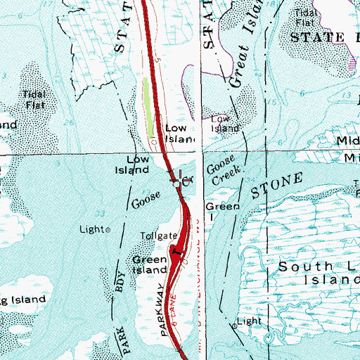 Topographic Map of Goose Creek Bridge, NY