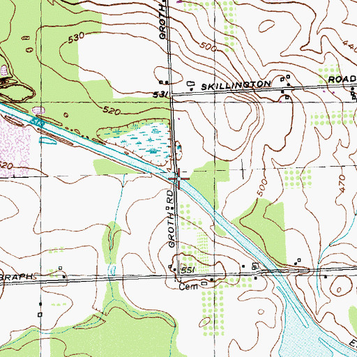 Topographic Map of Groth Road Bridge, NY