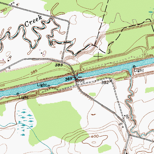 Topographic Map of Higginsville Road Bridge, NY