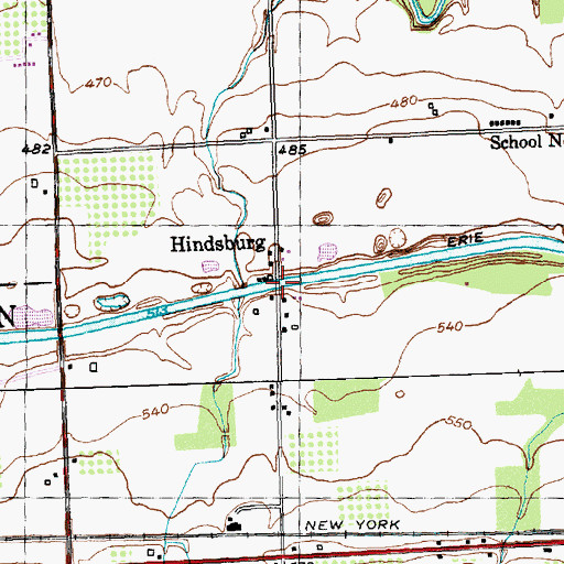 Topographic Map of Hindsburg Road Bridge, NY
