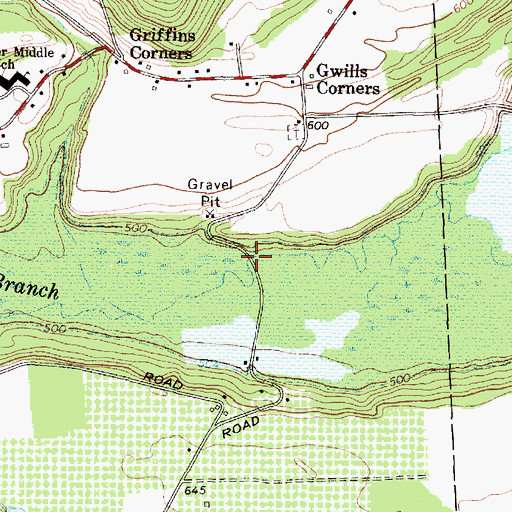 Topographic Map of Hitchings Road Bridge, NY
