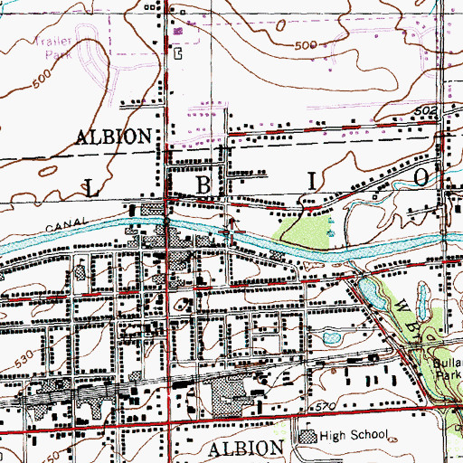 Topographic Map of Ingersoll Street Bridge, NY