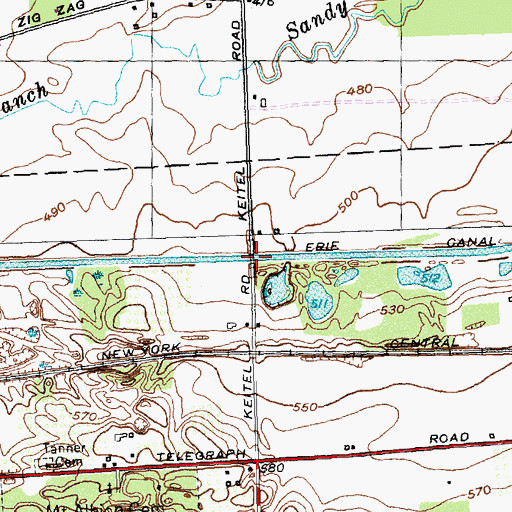 Topographic Map of Keitel Road Bridge, NY