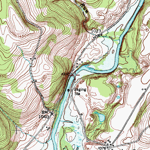 Topographic Map of Landers Corners Road Bridge, NY