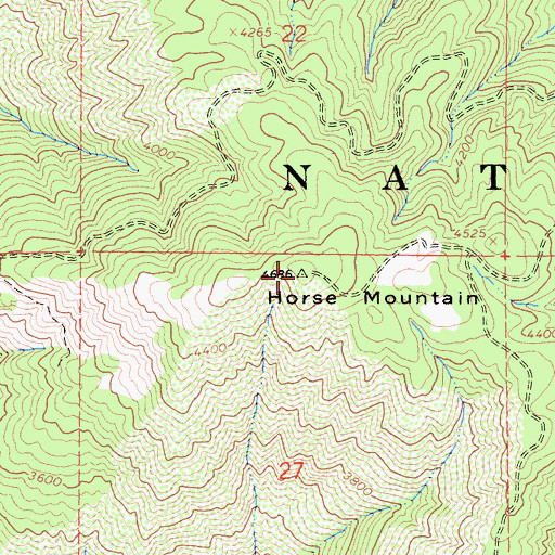 Topographic Map of Horse Mountain, CA