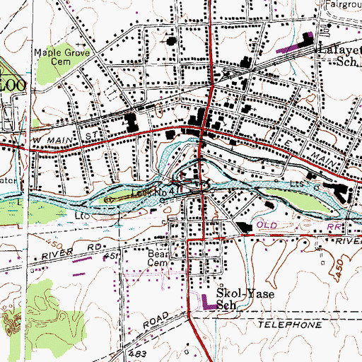 Topographic Map of Locust Street Bridge, NY