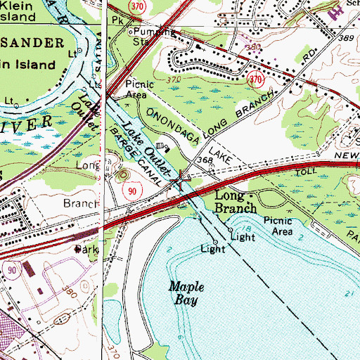 Topographic Map of Long Branch Road Bridge, NY