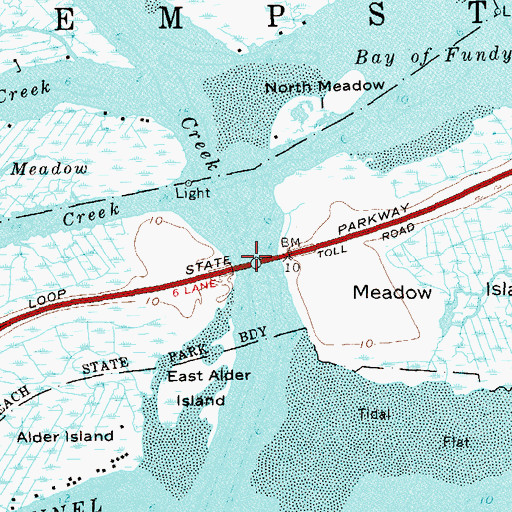 Topographic Map of Long Creek Bridge, NY