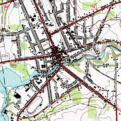 Topographic Map of Main Street Bridge, NY