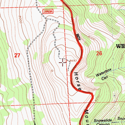 Topographic Map of Horse Mountain, CA
