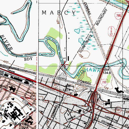 Topographic Map of Mohawk River Bridge, NY