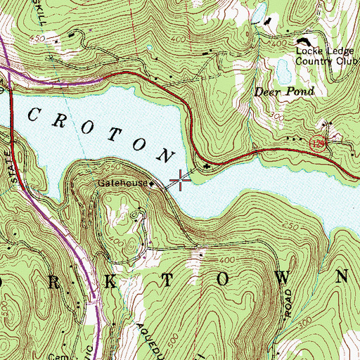 Topographic Map of New Croton Reservoir Bridge, NY