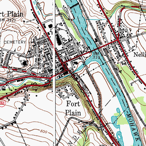 Topographic Map of Otsquago Creek Bridge, NY