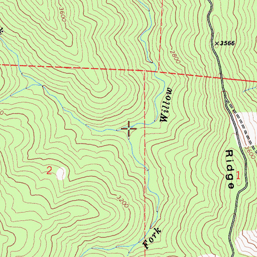 Topographic Map of Horse Mountain Creek, CA