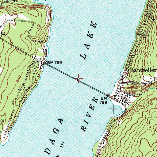 Topographic Map of Sacandaga Reservoir Bridge, NY