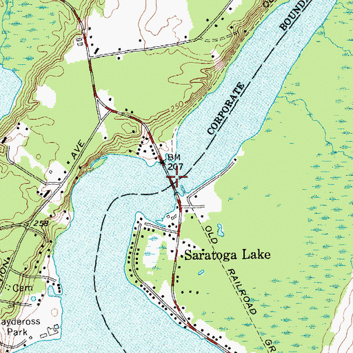 Topographic Map of Saratoga Lake Bridge, NY