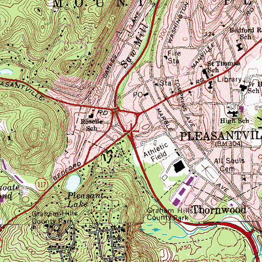 Topographic Map of Saw Mill River Bridge, NY