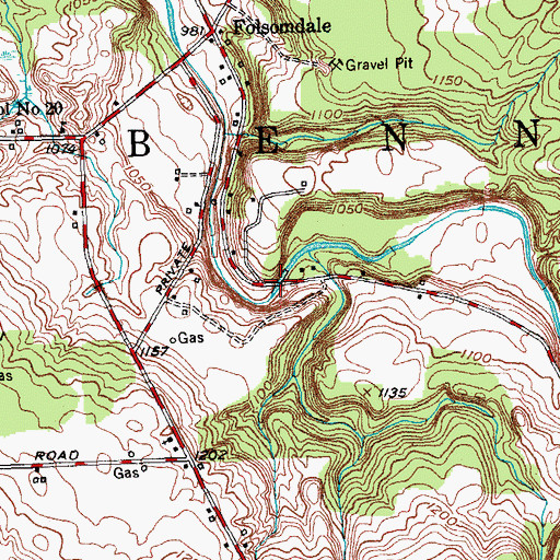 Topographic Map of Schoellkopf Road Bridge, NY