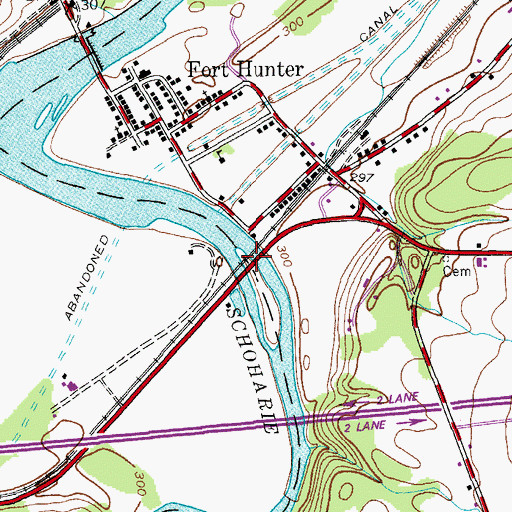 Topographic Map of Schoharie Creek Bridge, NY
