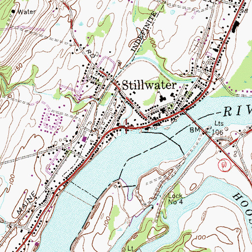Topographic Map of Schuyler Creek Bridge, NY