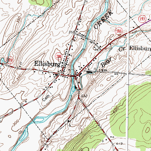 Topographic Map of South Sandy Creek Bridge, NY