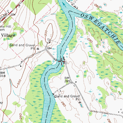 Topographic Map of Spile Bridge Road Bridge, NY