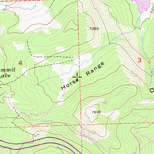 Topographic Map of Horse Range, CA