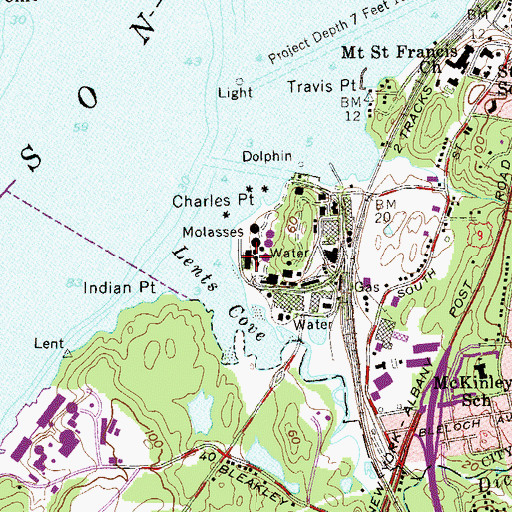 Topographic Map of Charles Point Marina, NY