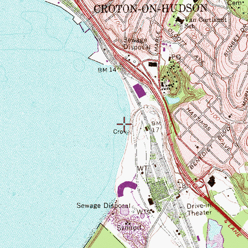 Topographic Map of Half Moon Bay Marina, NY