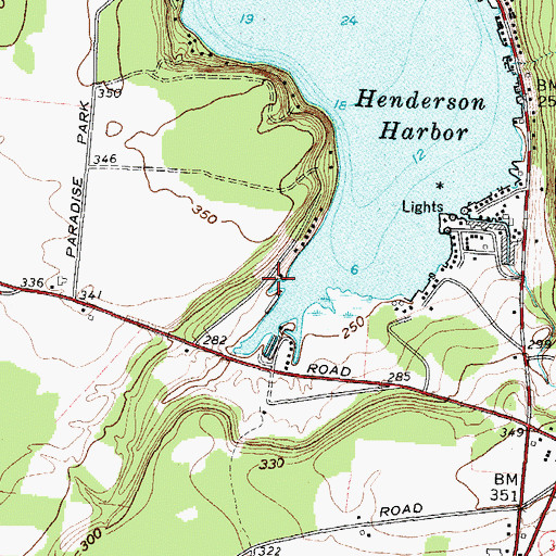 Topographic Map of Lake Ontario Mariners Marina, NY