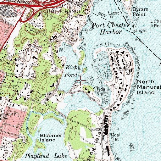 Topographic Map of Tide Mill Yacht Basin, NY