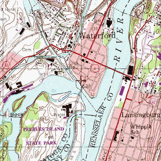 Topographic Map of Waterford Canal Harbor, NY