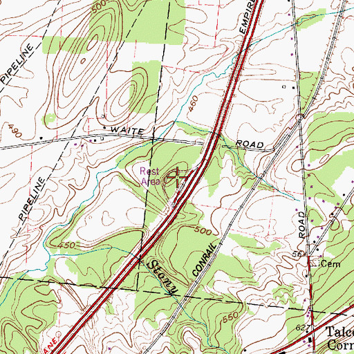 Topographic Map of Adams Rest Area, NY