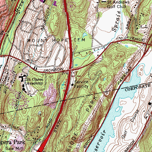 Topographic Map of Ardsley Rest Area, NY